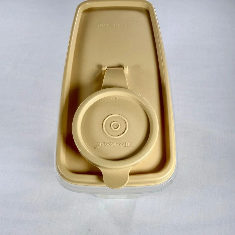 Vintage Tupperware Modular Mate Cereal Storer Harvest Gold Lid 469-5 470-6 USA